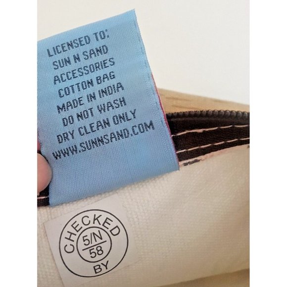 Paul Brent Sun N Sand Small Zippered Bag Sea Side Beach Life Palms Beach Cotton - Picture 8 of 12